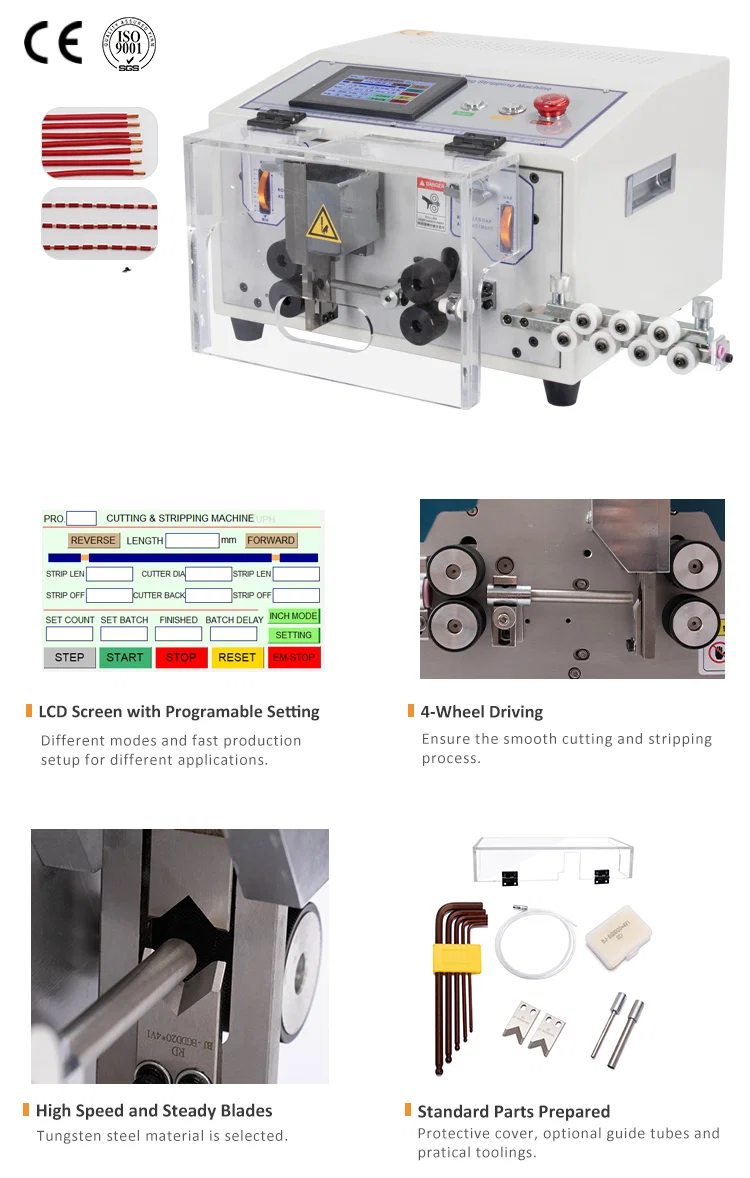 Touch Screen Control Wire Stripping cutting Machine 0.1- 8mm2 WPM-ES Automatic Wire Stripping Machine, Cable Stripping Cutting Machine, wire stripping Machine Máquina de corte de decapagem de fio de controle de tela sensível ao toque 0,1 - 8mm2 WPM-ES Máquina automática de decapagem de fios, máquina de corte de decapagem de cabos, máquina de decapagem de fios