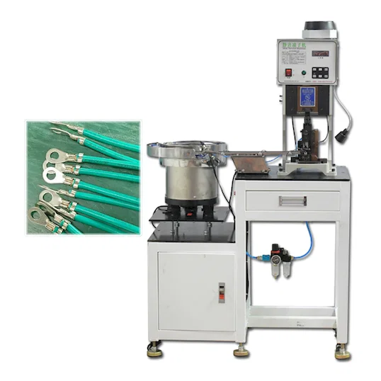 Halbautomatische Crimpmaschine für lose Anschlüsse mit Vibrationsplattenzuführung WPM-160